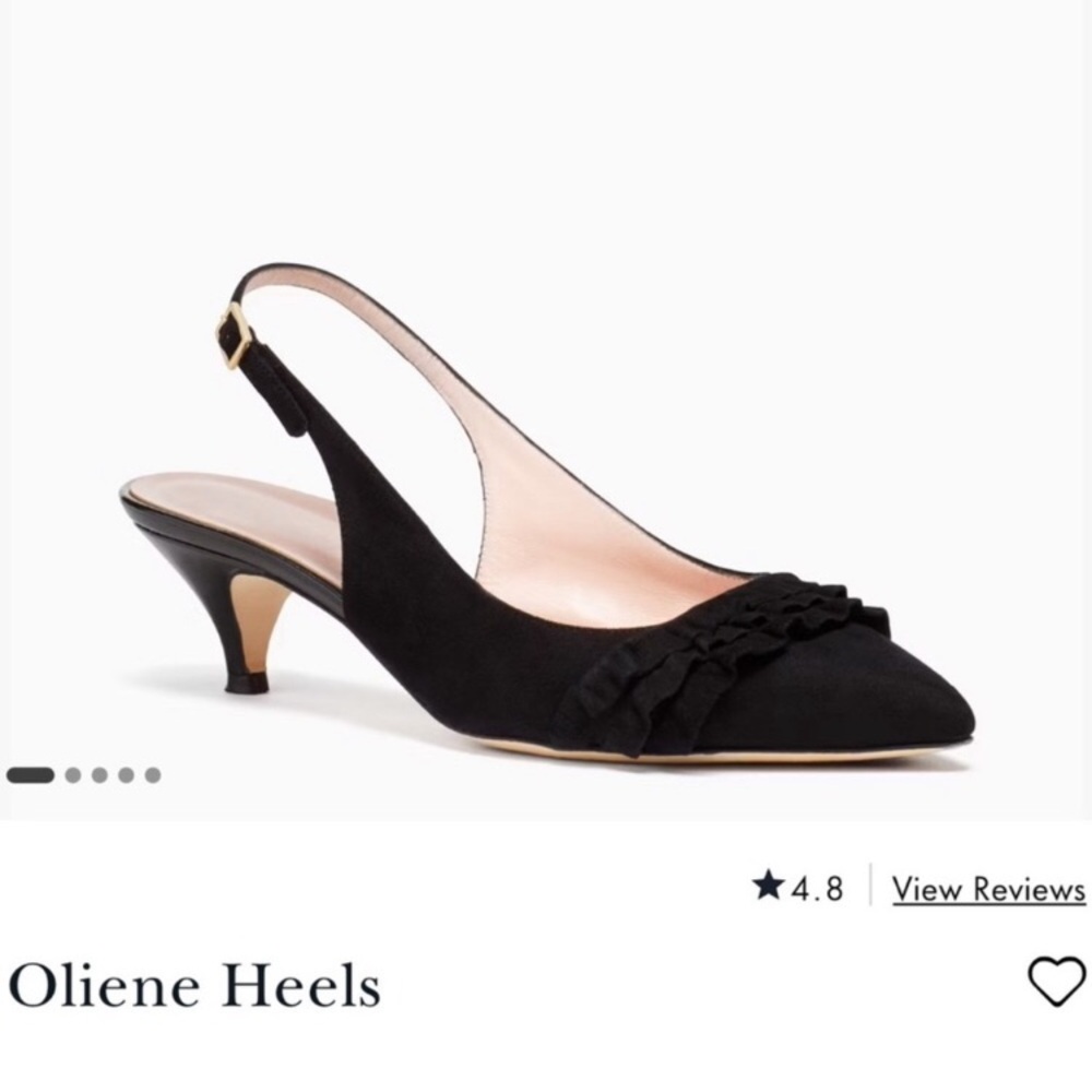 Kade Spade pointed toe slingback kitten heels in black